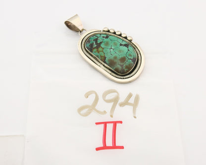 Navajo 925 Silver Pendant Turquoise Handmade Artist Signed W C.80's