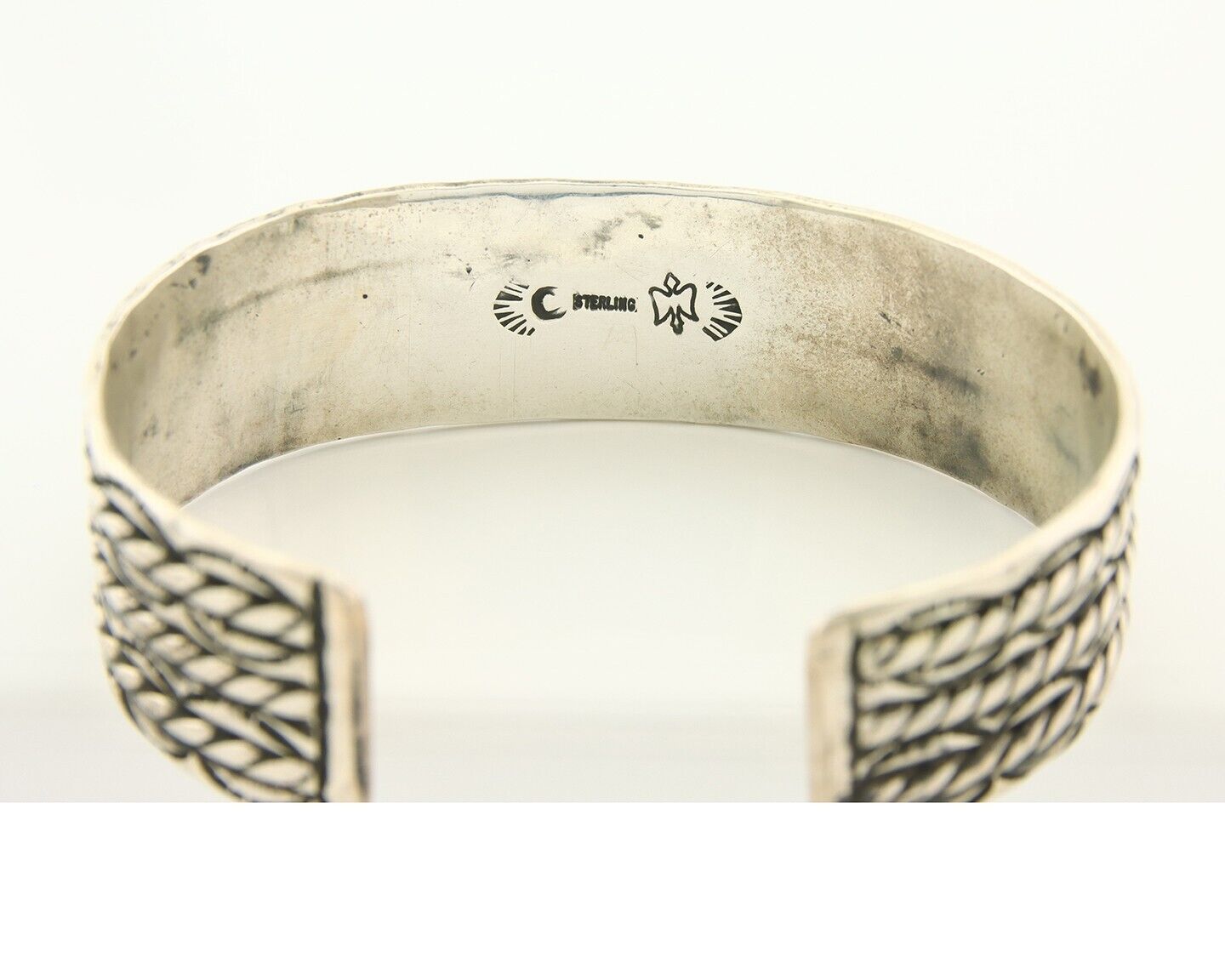 Men's Navajo Bracelet 925 Silver Artist Signed C Montoya Cuff C.80's