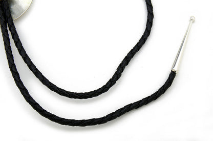 Navajo Artist Sharon Cisco Round Eagle Scenic 925 Solid Sterling Silver Bolo Tie