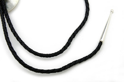 Navajo Artist Sharon Cisco Round Eagle Scenic 925 Solid Sterling Silver Bolo Tie