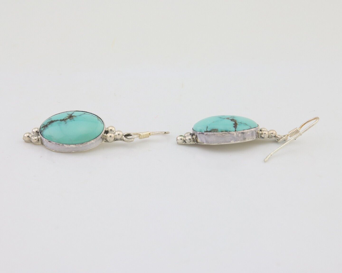 Navajo Dangle Earrings 925 Natural Turquoise Native Inca Mfg C.80's