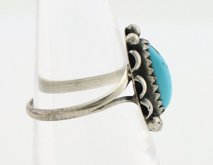 Navajo Ring 925 Silver Sleeping Beauty Turquoise Signed SkyStone Creations C80s