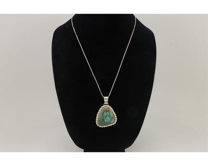 Navajo Necklace 925 Silver Natural Turquoise Signed Sunset C.85