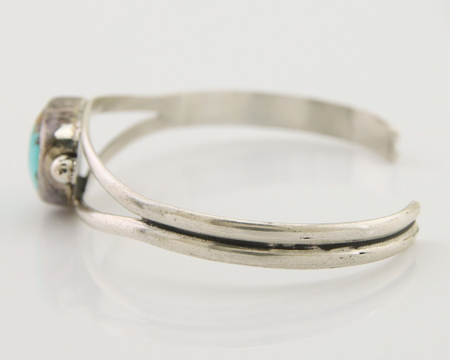 Navajo Natural Southwest Turquoise Bracelet 925 Silver Artist Native American