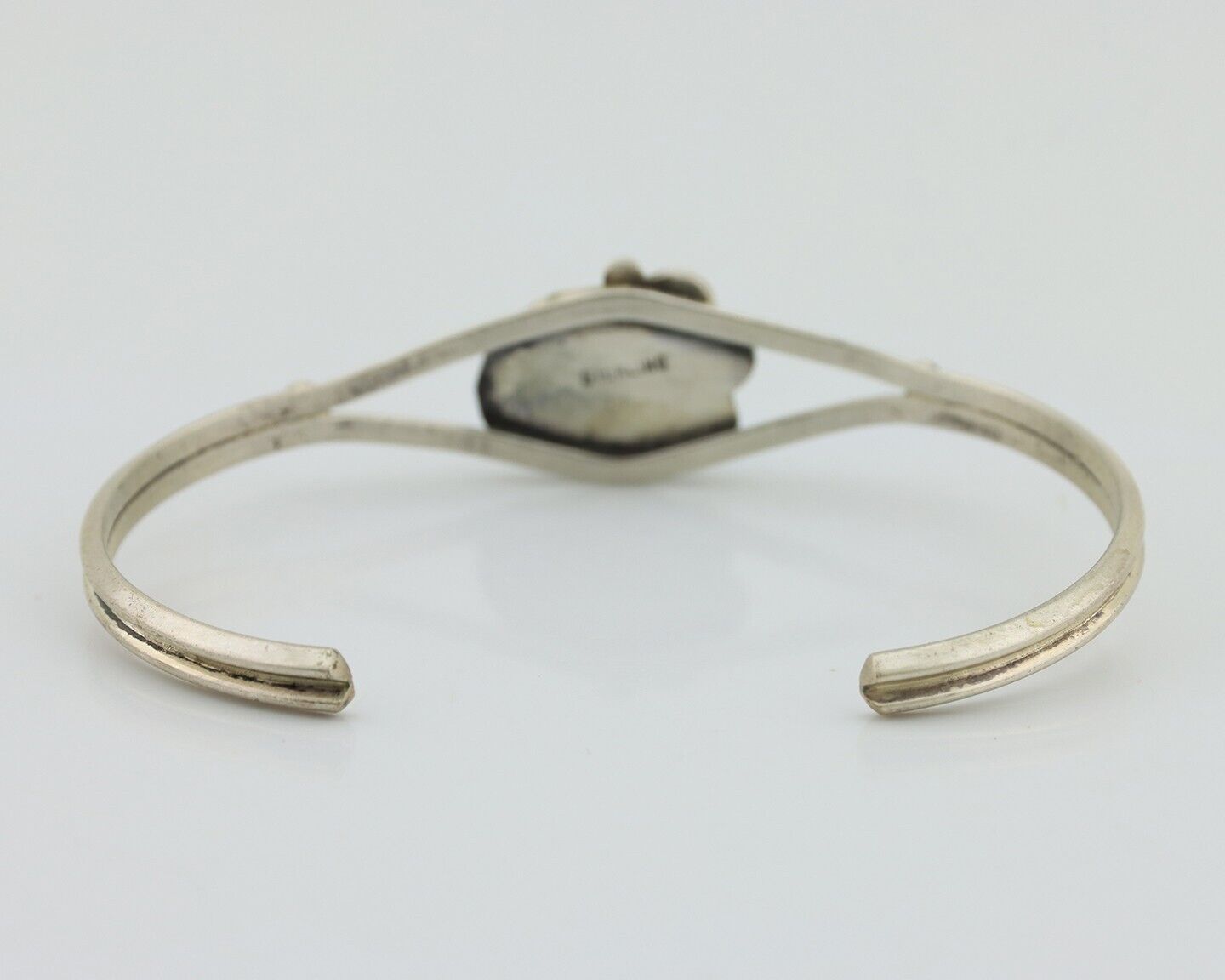 Navajo Bracelet 925 Silver Sleeping Beauty Turquoise Native American Artist C80s