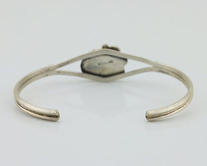 Navajo Bracelet 925 Silver Sleeping Beauty Turquoise Native American Artist C80s
