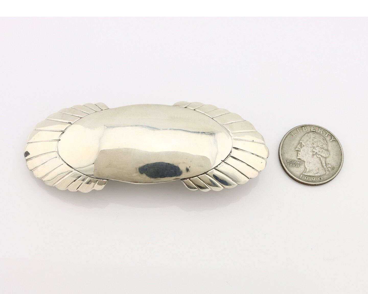 Women's Navajo Hair Clip Hand Stamped 925 Silver Artist Signed C Montoya C.80's