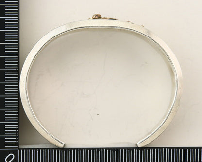 Navajo Bracelet 925 Silver & 12k Yellow Gold Filled Signed Justin Morris C.80's