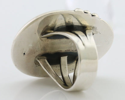 Navajo Ring 925 Silver Simi-Translucent Natural Turquoise Size 6.5 C.80's