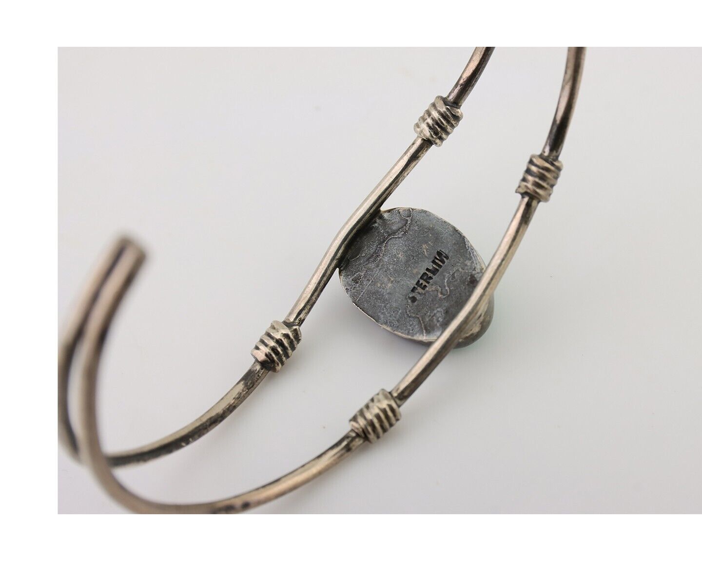 Navajo Cuff Bracelet 925 Silver Natural Blue Turquoise Native American C.80's