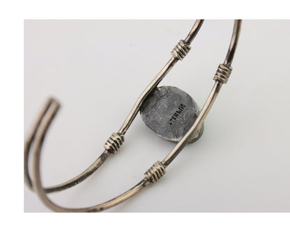 Navajo Cuff Bracelet 925 Silver Natural Blue Turquoise Native American C.80's