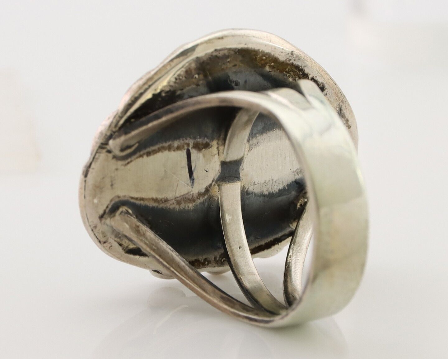 Navajo Handmade Ring 925 Silver Turquoise Native American Artist C.80's