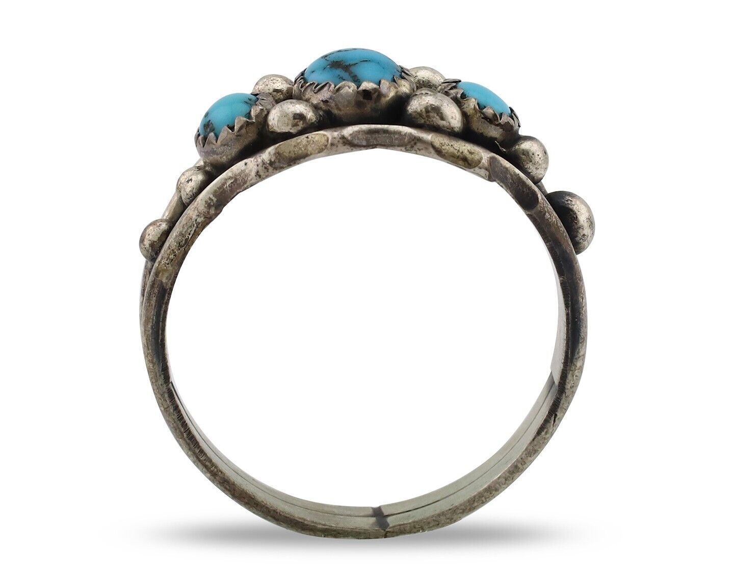 Navajo Ring 925 Silver Turquoise Artist Signed E SkyStone Creations C.80's