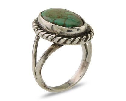Navajo Ring 925 Sterling Silver Natural Turquoise Native American Artist C.80's