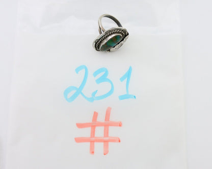 Navajo Handmade Ring 925 Silver Natural Turquoise Signed Jason Livingston C.80's