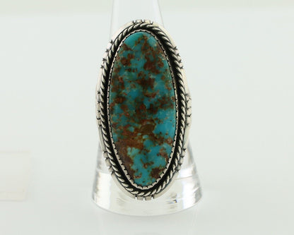 Navajo Handmade Ring 925 Silver Natural Turquoise Artist Signed TS C.80's