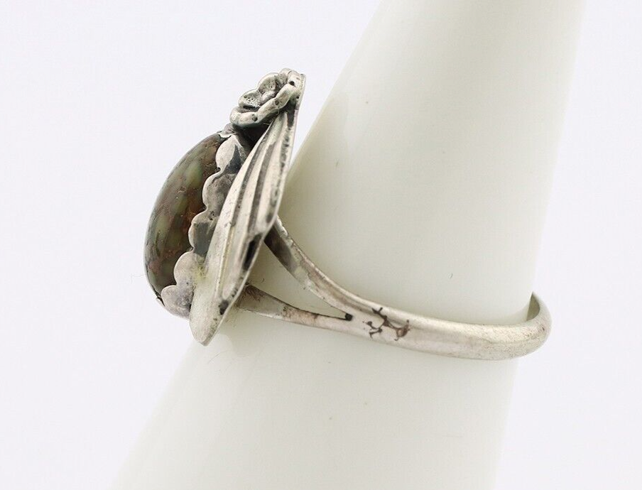 Navajo Ring 925 Silver Damele Turquoise Native American Artist C.80's