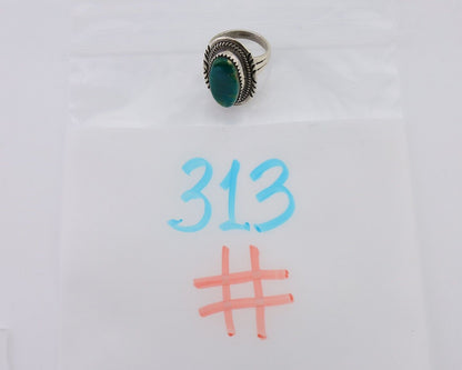 Navajo Hand Stamped Ring 925 Silver Natural Turquoise Native Artist C.80's