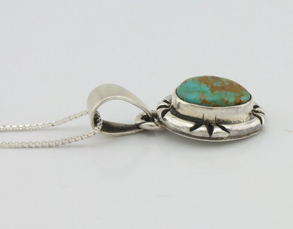 Navajo Necklace 925 Silver Arizona Turquoise Handmade Signed Gecko C.90's