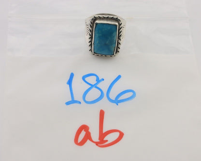 Navajo Ring 925 Silver Natural Blue Turquoise Native American Artist C.80's