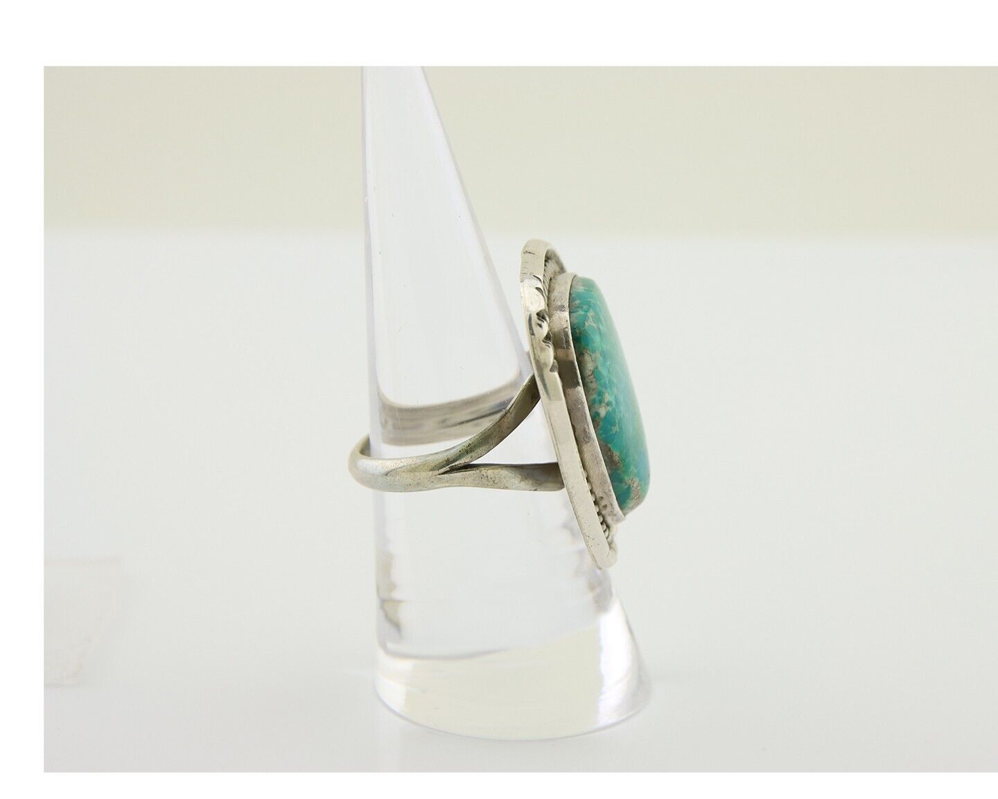 Navajo Ring 925 Silver Blue Turquoise Native American Artist C.80's