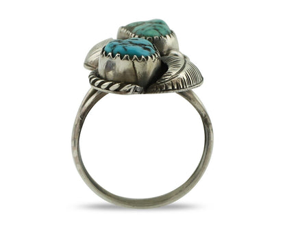 Navajo Ring 925 Silver Blue Sleeping Beauty Turquoise Native Artist C.80's