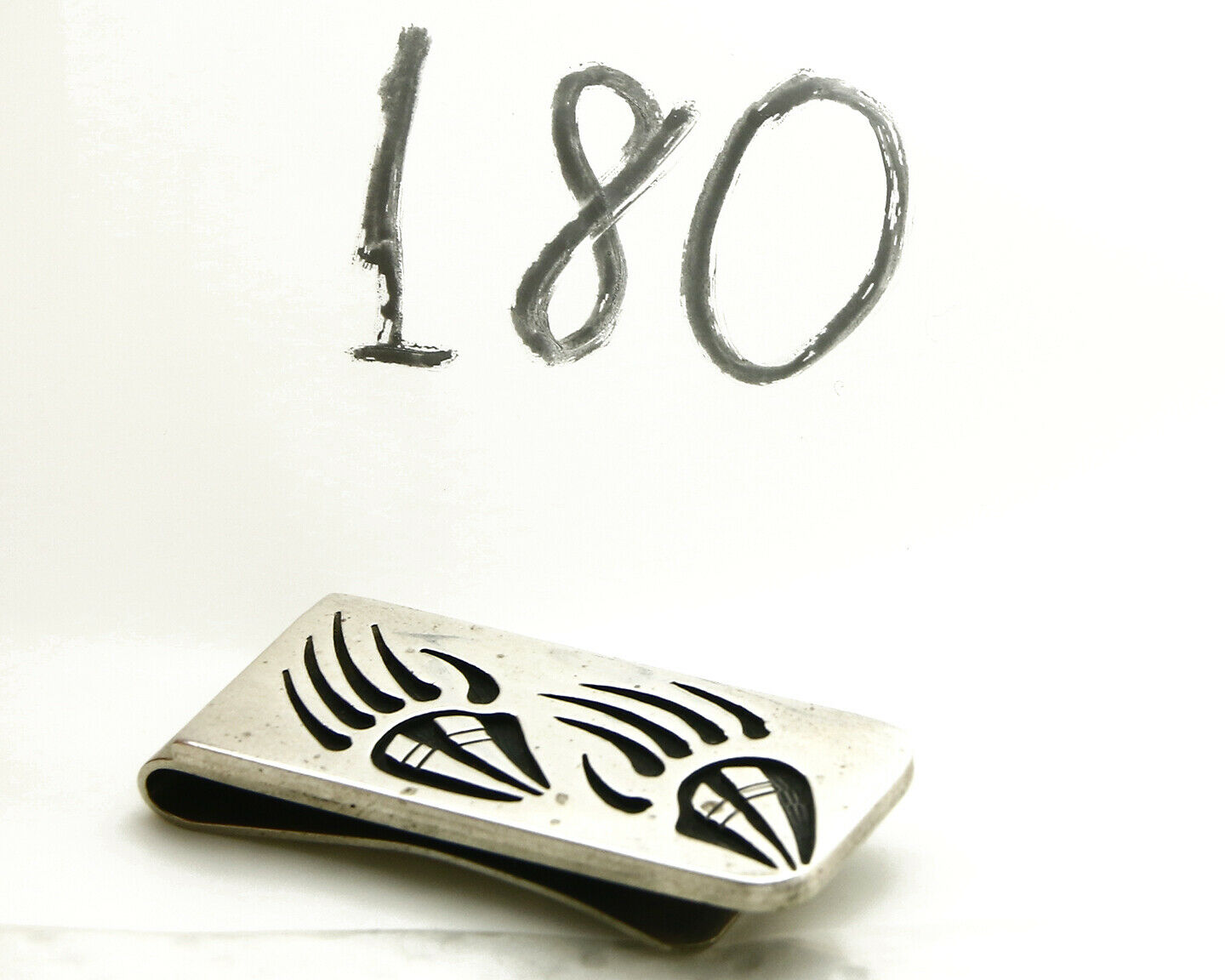 Navajo Money Clip .925 Silver & Nickle Hand Stamped Floyd Naminga