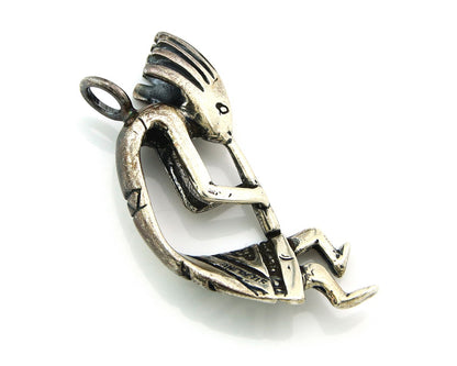 Navajo Kokopelli Pendant Sterling Silver Authentic Traditional Native American