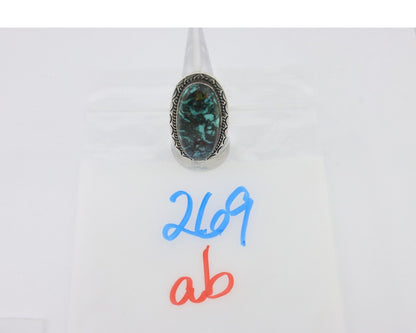 Navajo Ring 925 Silver Apache Blue Turquoise Native American Artist C.80's