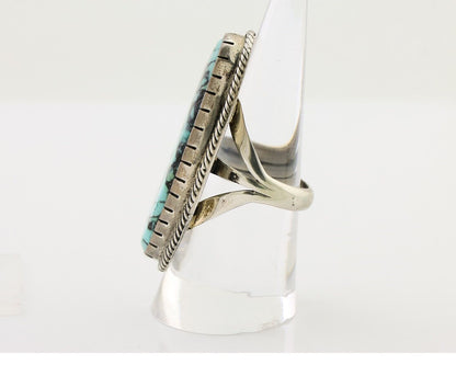 Navajo Handmade Ring 925 Silver Kingman Turquoise Artist Signed C.80's
