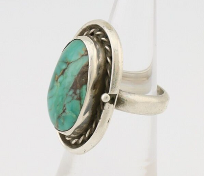 Navajo Handmade Ring 925 Silver Turquoise Native American Artist C.80's