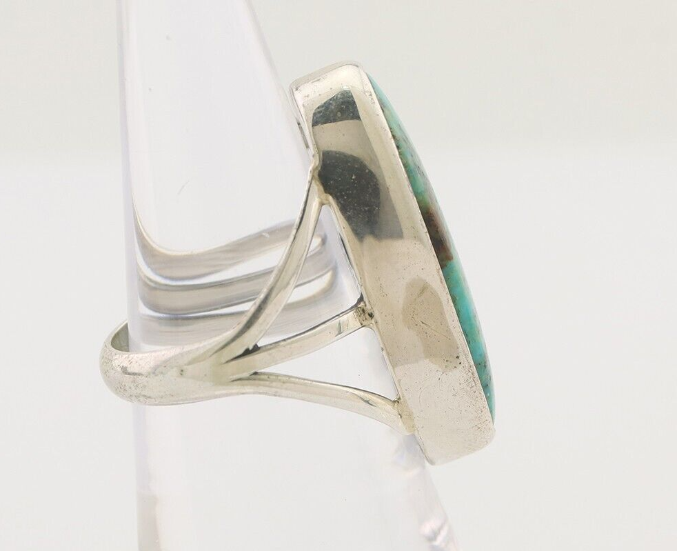 Navajo Ring 925 Silver Blue Gem Turquoise Native American Artist C.80's
