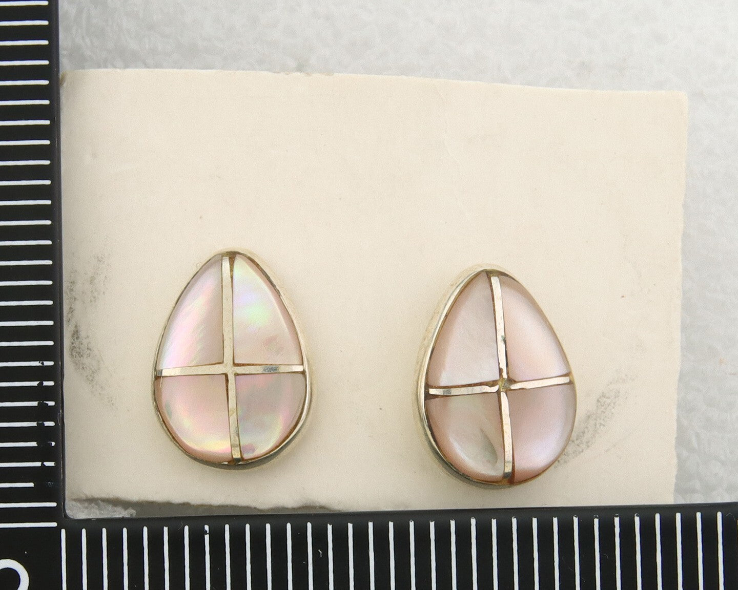 Navajo Earrings 925 Silver Pink Mussel Native American Artist C.80's