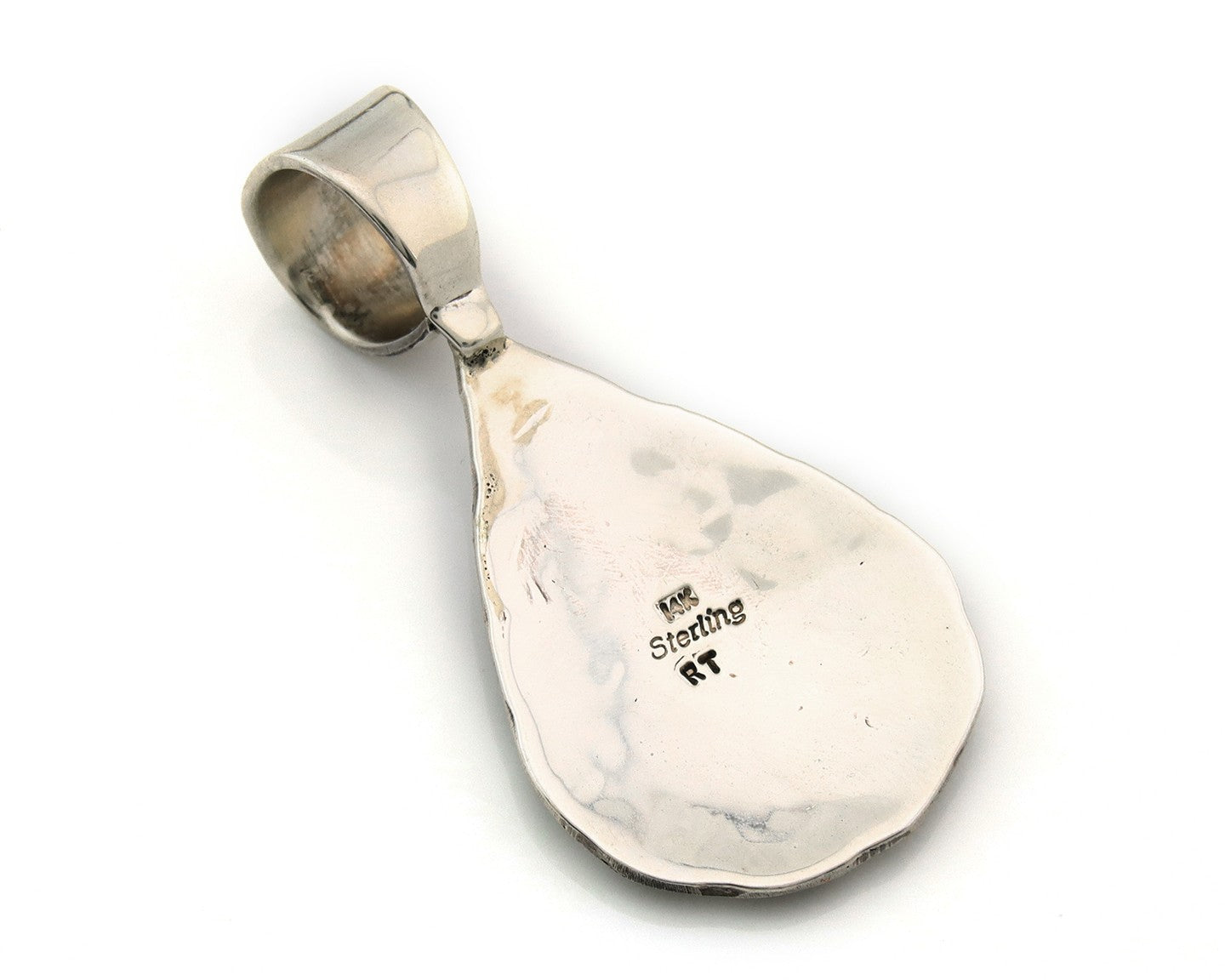 Navajo Kokopelli Pendant Sterling Silver & Gold Authentic Traditional Signed RT