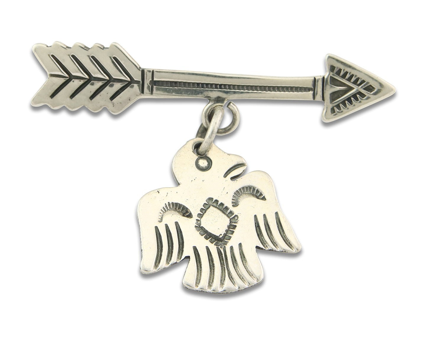 Navajo Pin Sterling Silver Thunderbird Arrow Artist Native American Artist