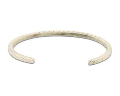 Navajo Bracelet 925 Silver Hand Stamped Signed M.C. ISASIB C.80's