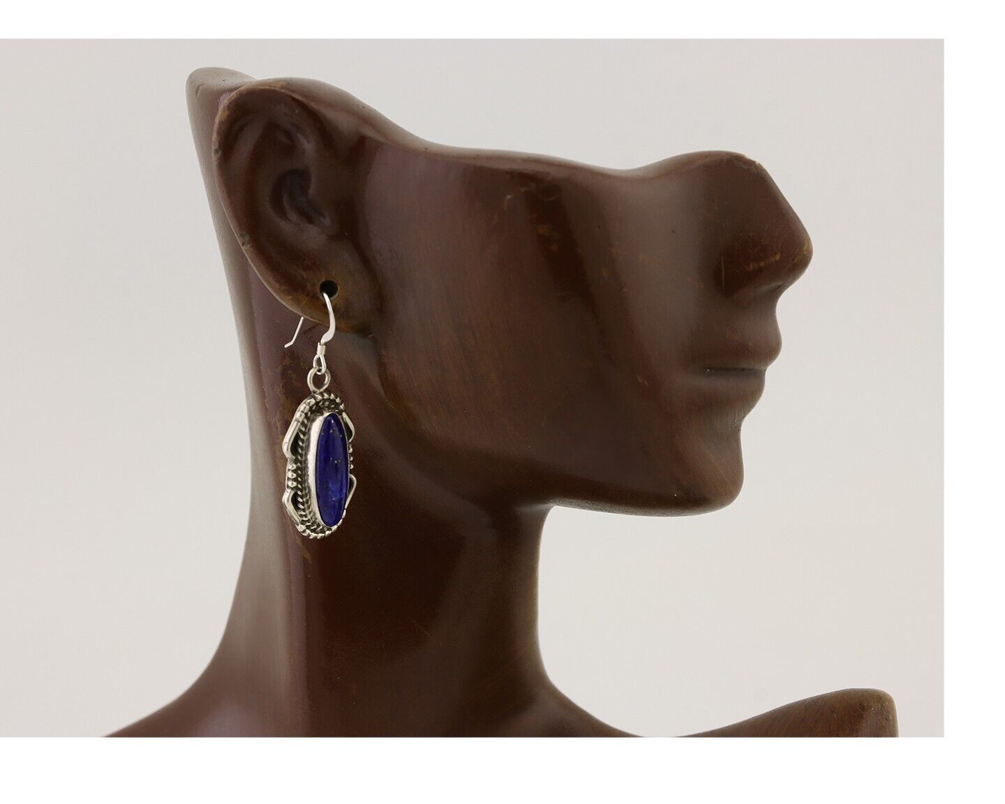 Navajo Dangle Earrings 925 Silver Lapis Lazuli Native American Artist C.80's