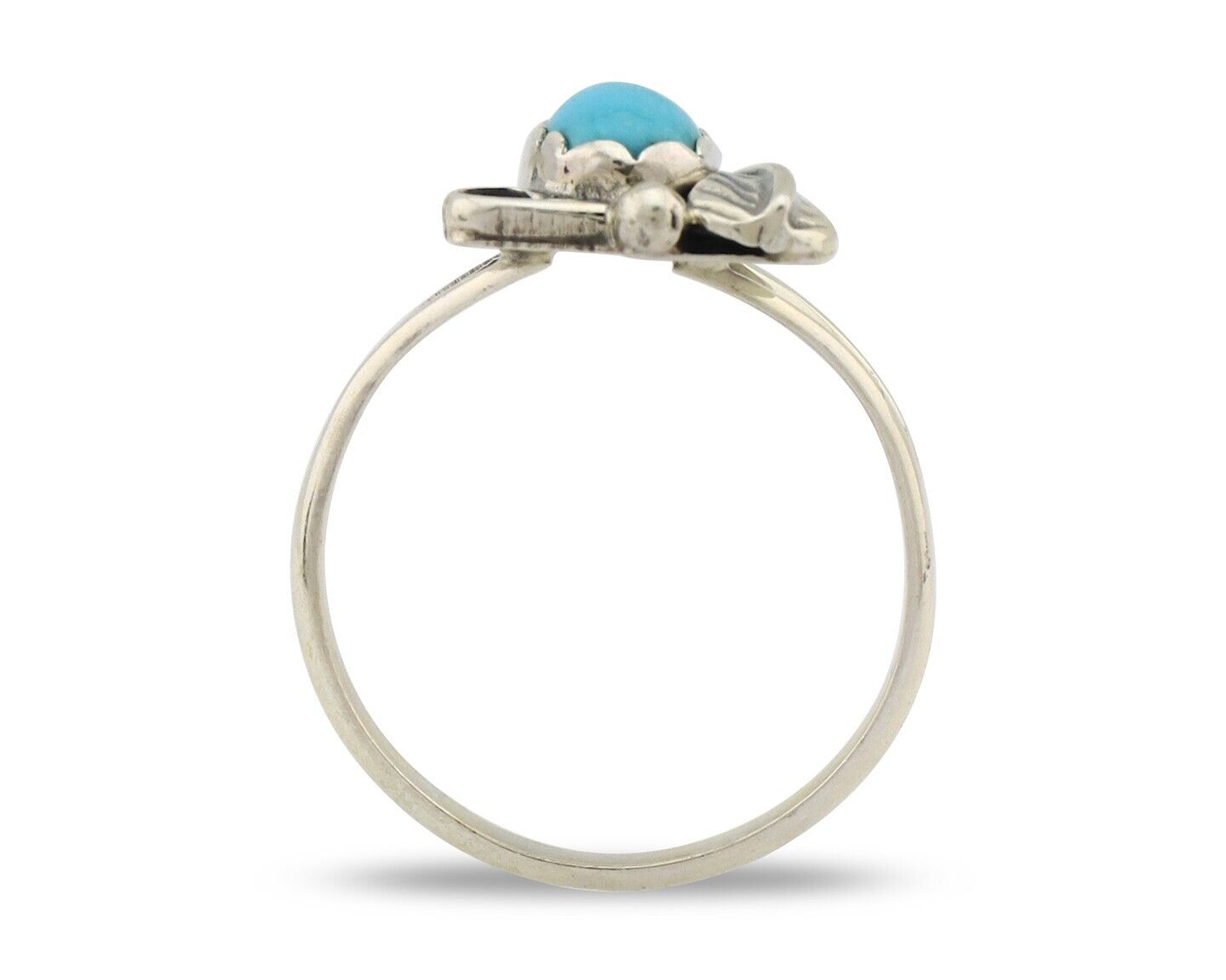 Navajo Ring .925 Silver Sleeping Beauty Turquoise Native American Artist C.80's