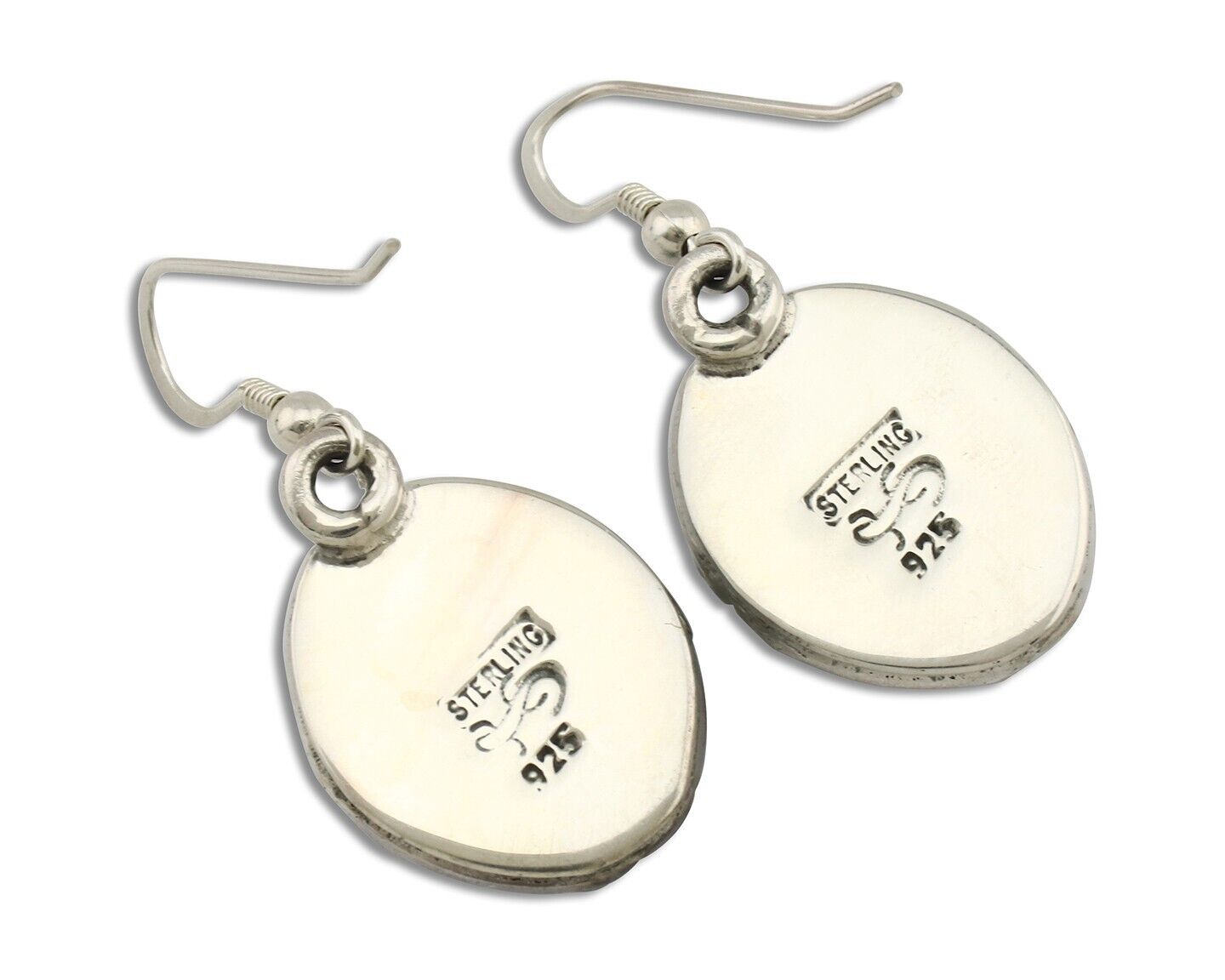 Navajo Handmade Earrings 925 Silver Natural Arizona Turquoise Signed Gecko C.80s