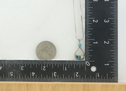 Navajo Necklace Sterling Silver Natural Blue Turquoise Vintage