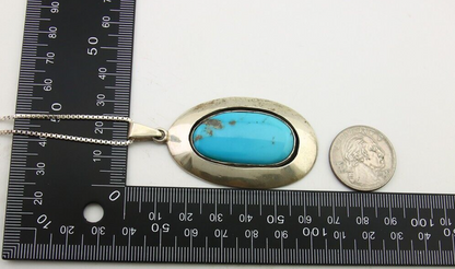 Navajo Necklace 925 Silver Natural Turquoise Artist Signed C Montoya C.80's