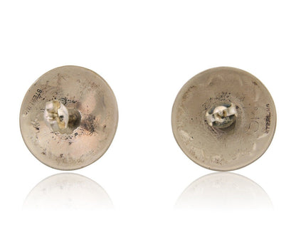 Navajo Shield Earrings 925 Silver Blue Turquoise Artist Signed SN C.80s