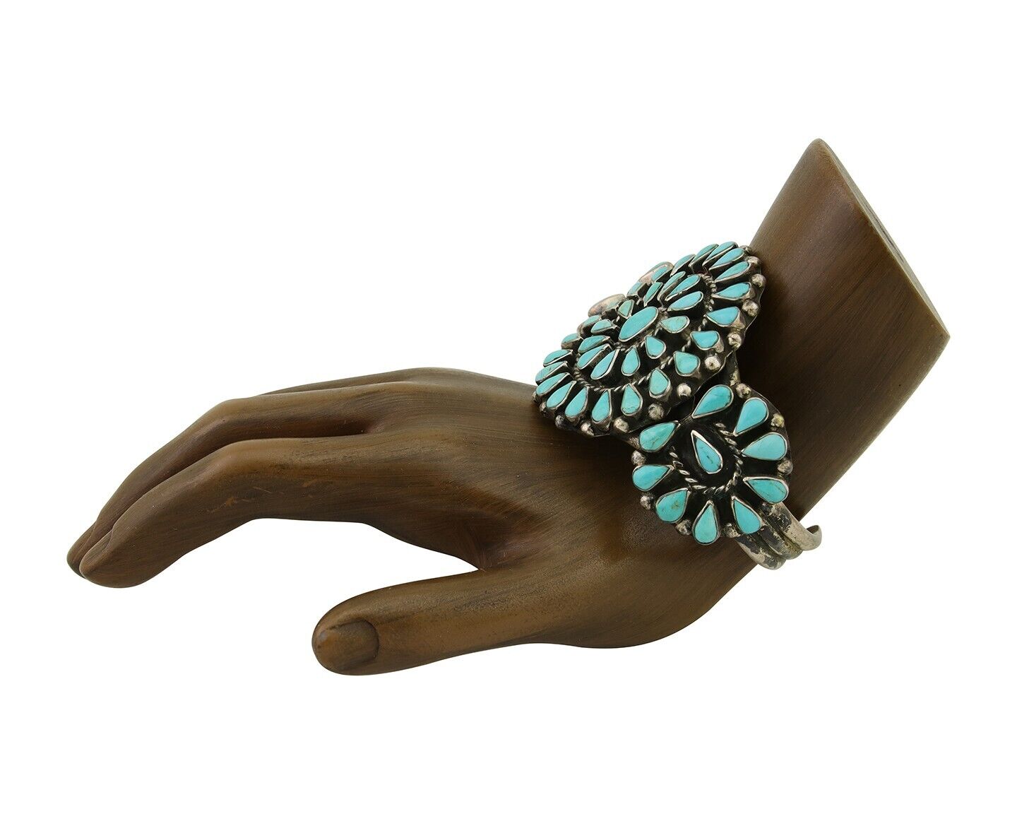 Navajo Bracelet 925 Silver Natural Blue Turquoise Signed RQ C.80's