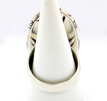 Large Navajo Museum Quality Handmade .925 Solid Silver Natural Turquoise Ring