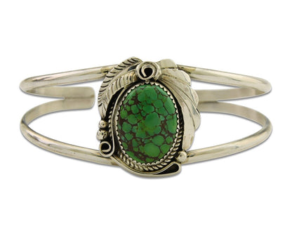 Navajo Cuff Bracelet 925 Silver Turquoise Artist Signed C Davis C.80's