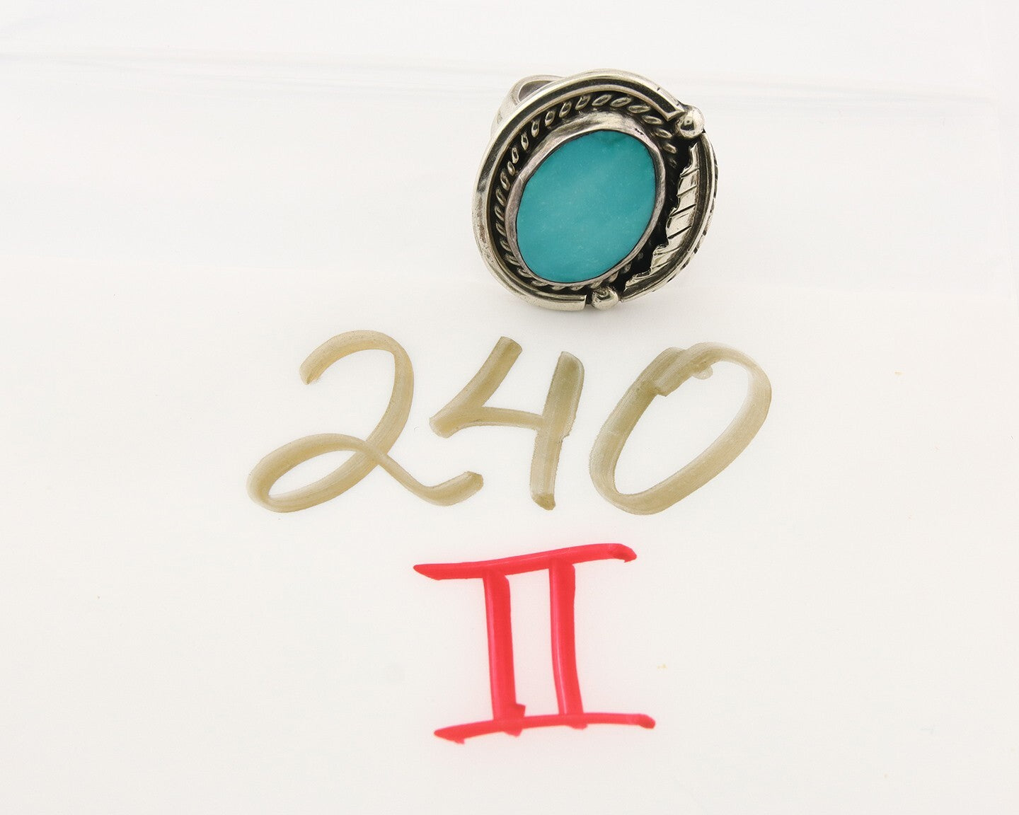 Mexican Handmade Ring 925 Sterling Natural Mined Turquoise C.80's Size 6