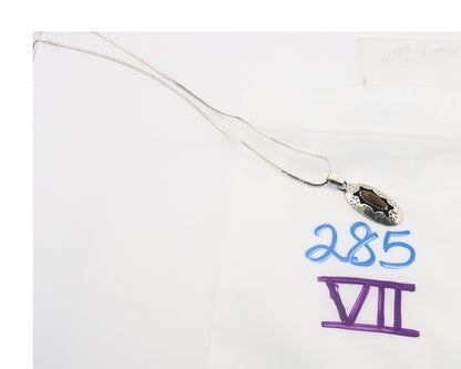 Navajo Sterling Silver Necklace Authentic Tiger Eye Sapphire Vintage Handmade