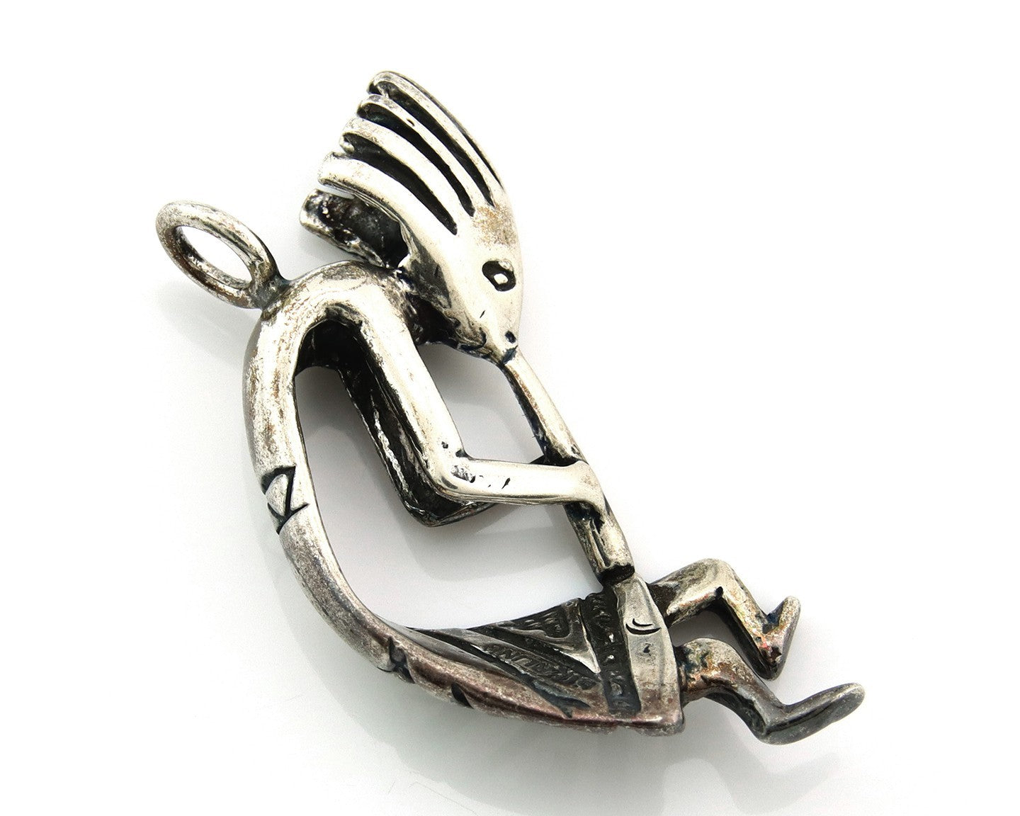 Navajo Kokopelli Pendant Sterling Silver Authentic Traditional Native American