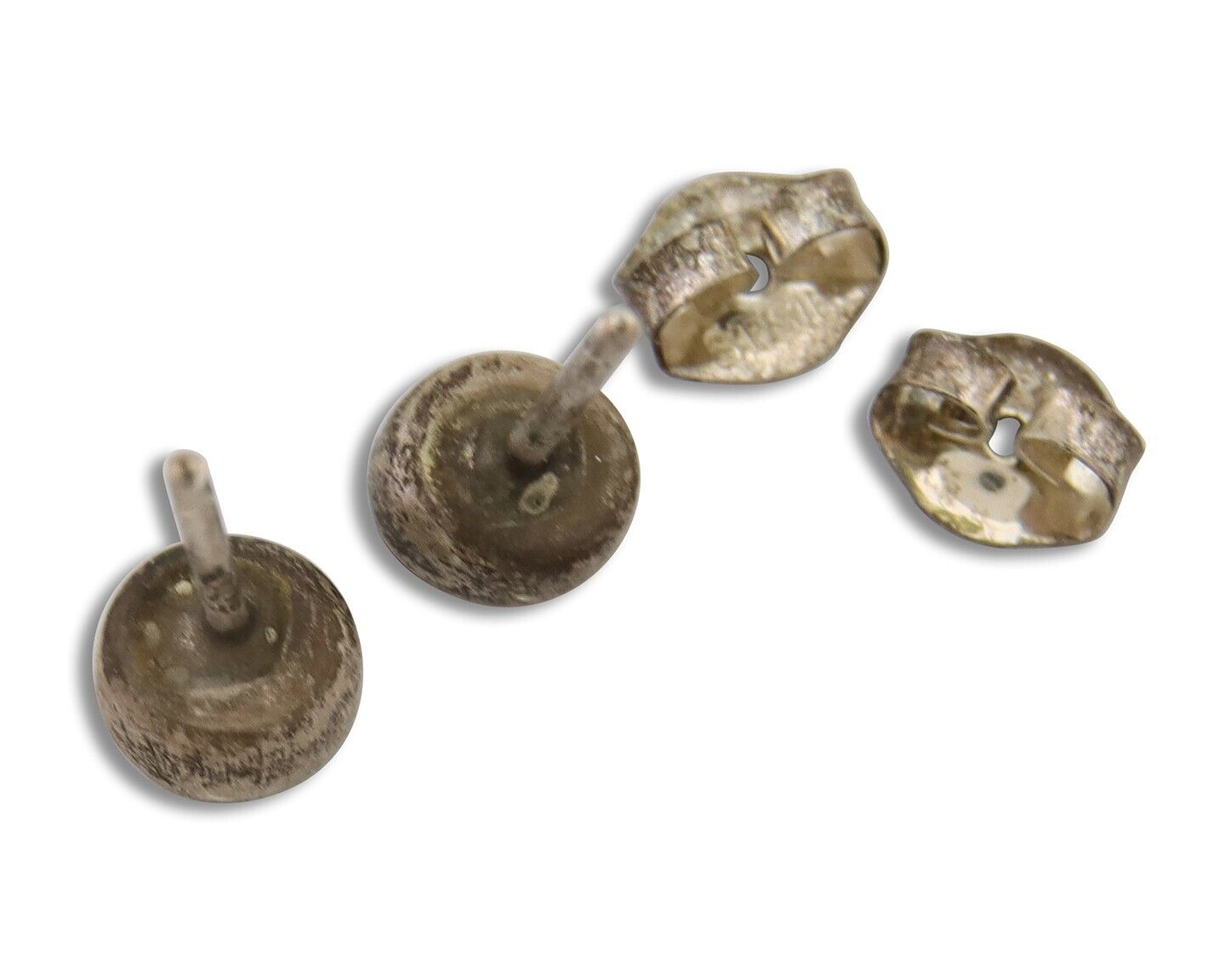 Navajo Earrings 925 Silver Inlaid Natural Onyx & Coral Native Artist C.80's