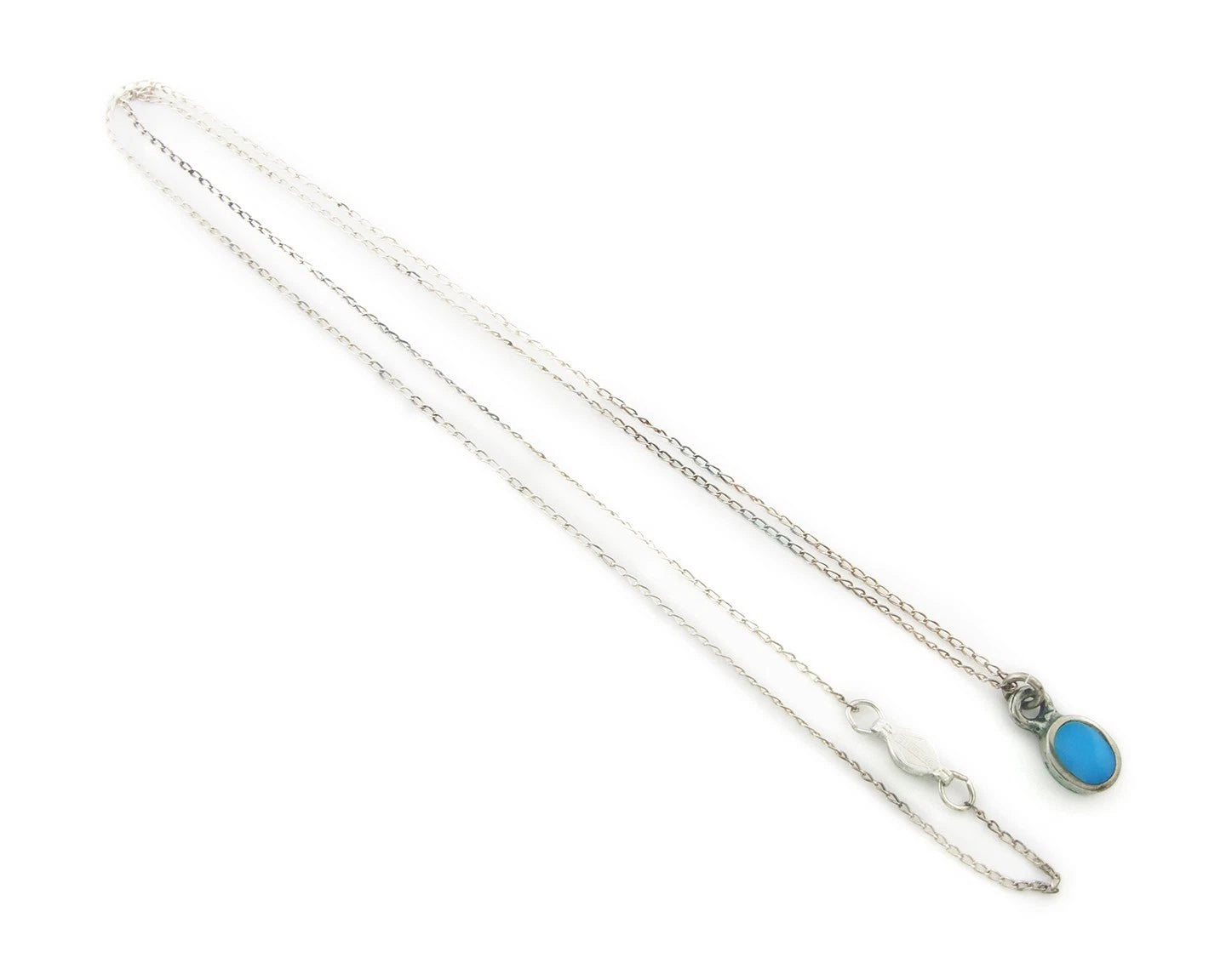 Navajo Necklace Sterling Silver Natural Blue Turquoise Vintage